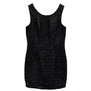Monteau Sparkle Tweed Black Mini Dress
